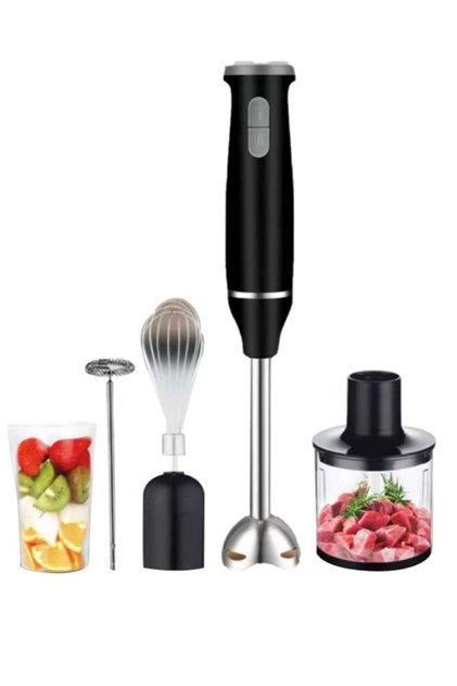 Hand Blender 5 in 1 Stainless Steel Stem with Chopper and Whisk 6-Speed Immersion Stick Blender