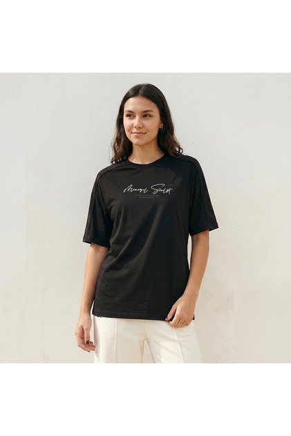 WOMEN PIPING COTTON TEE