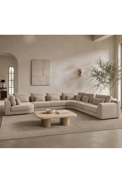 Veloria Corner Sofa - 5 Pieces - Brown