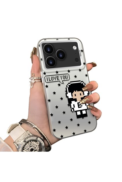 iPhone 17 Pro Max/18 Pro Max Compatible Hard Acrylic Back Silicone Edge Lens Protection Case