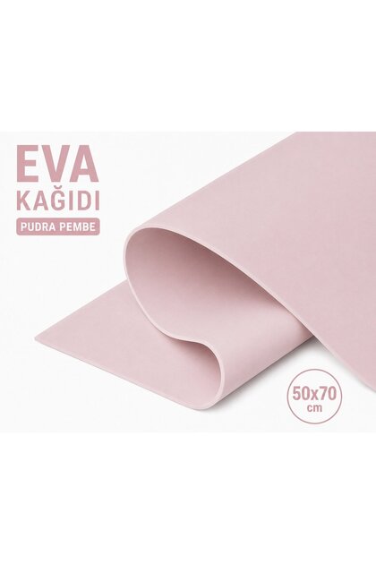 Eva Kağıt, Çiçek Yapım Eva, Dekoratif Süsleme ve Elişi Kağıdı, 1.5 mm - 50x70 cm - Pudra Pembe