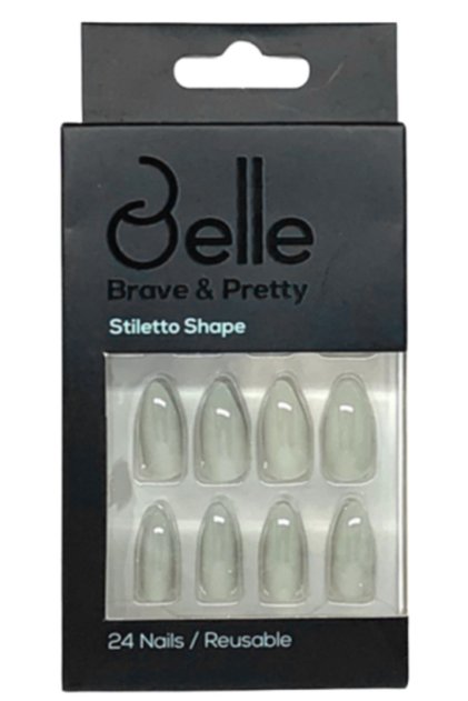 self-adhesive artificial nails in glossy gray