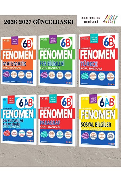 6.SINIF MAT FEN BİL TÜRKÇE VE SOSYAL BİLGİLER PARAGRAF DİN KÜLTÜRÜ B SERİSİ SORU BANKASI 2026 2027