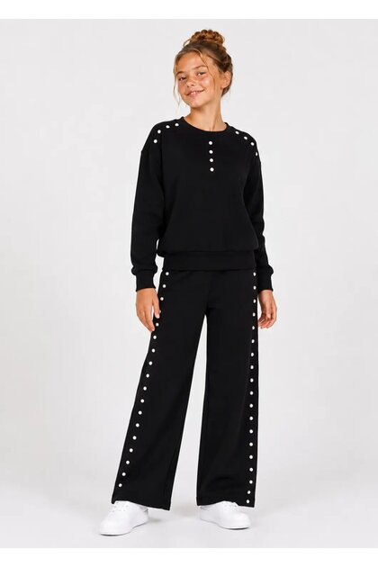 Staple Detailed Wide Leg Girls' Suit 32472
