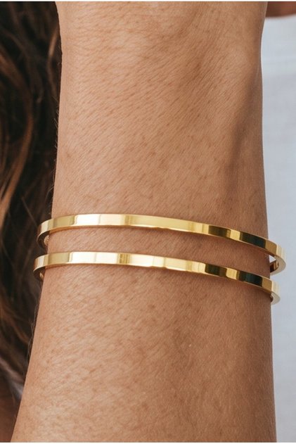 2 Adet Gold Renk Kadın İnce Ajda Bileklik