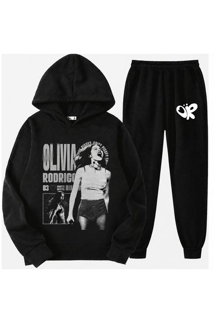 Olivia Rodrigo Tasarımlı Baskılı Çocuk Alt-Üst Takım %100 Pamuklu Sweatshirt Eşofman Altı