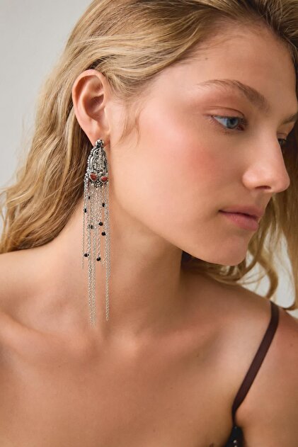 Mardini Antique Silver Earrings with Tassels