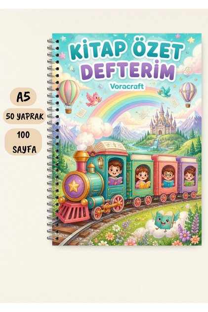 Children's Book Summary Notebook A5 50 Sheets 100 Pages Wire Spiral Kt00003