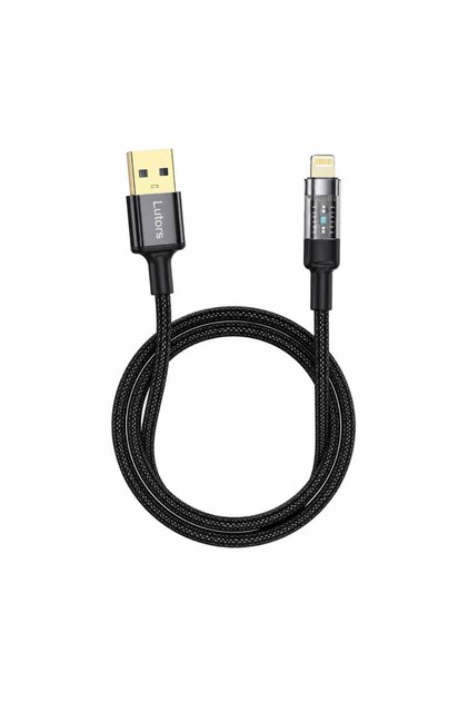كابل LUTORS USB إلى Lightning بطول 1.5 متر، 6A للشحن السريع ونقل البيانات، فائق المتانة ومقاوم للانحناء، تصميم شفاف، متوافق مع iPhone وiPad وiPod