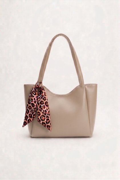 Geantă tote din nurcă pentru femei, geantă de umăr shopper cu eșarfă, cadou 33x23x9cm