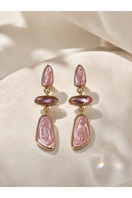 Vip Look Gold Dangle Earrings with Zircon Stones for Women | Stylish Long Stone Earrings