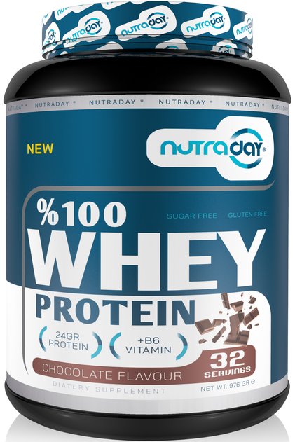 Whey Protein 976 gr 32 Servis Çikolata Aromalı 24 gram protein %100 Protein Tozu
