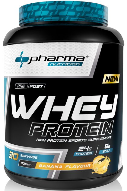 Whey Protein 900 Gr 30 Servings Banana Flavored 24 Grams of Protein 100% Protein Powder