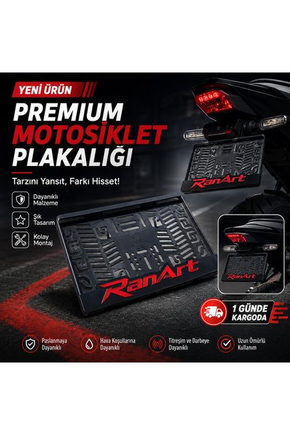 Motosiklet Plakalığı Premium Asimetrik Tasarım Motosiklet Plakalık 3D Kişiye Özel Takmatik Kişisel Aksesuar