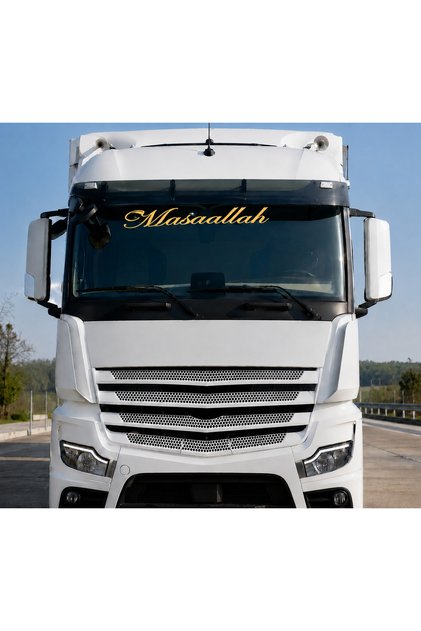 Mashaallah Writing Truck Tractor Vehicle Sticker 80*13