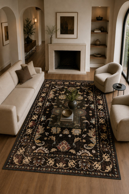 Decorative Carpet Non-Slip Base Stain-Resistant Washable Rug Custom Size Living Room Carpet 5015