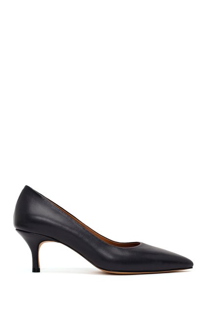 Women's Black Thin Heeled Leather Stiletto Af200019Dv