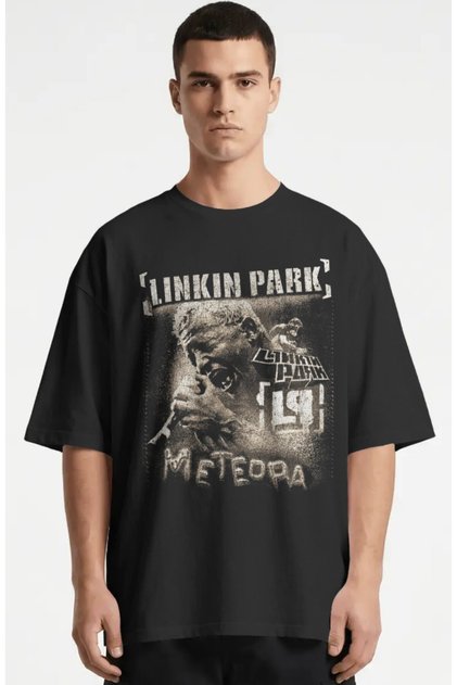 Linkin Park Meteora Rock Metal Music Band Printed Unisex Oversize Premium T-Shirt