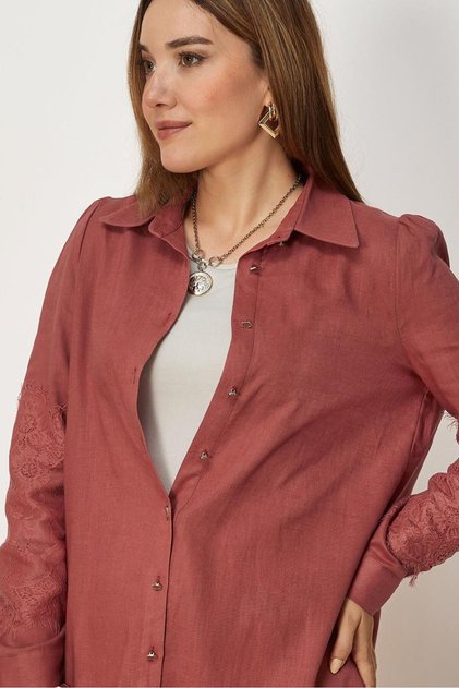 Shirt Collar Linen Tunic 46799