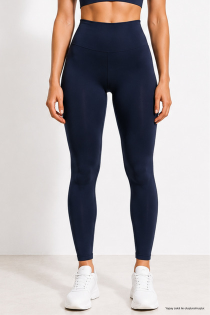 Women's Navy Blue High Waist Slimming Stretchy Leggings