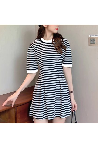 Women's Striped A-line Dress