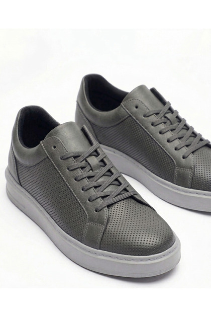Genuine Leather High Eva Sole Anthracite Color Sports Shoes Te0122