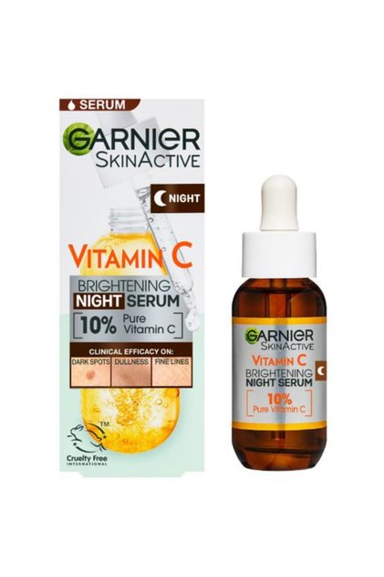Νυχτερινός Ορός με 10% Καθαρή Βιταμίνη C - Skin Naturals Νυχτερινός Ορός Λάμψης με Βιταμίνη C, 30 ml