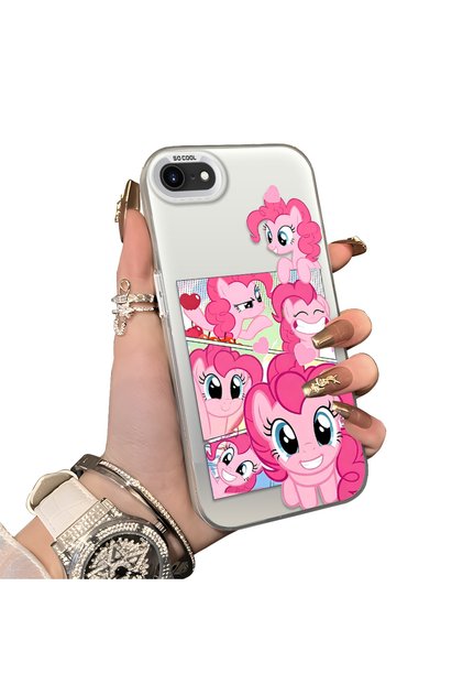 iPhone 7/8/Se 2020 2022 Compatible Pinkie Pie Multiple Face Expression Printed Hard Acrylic Back Soft Silicone Frame Case