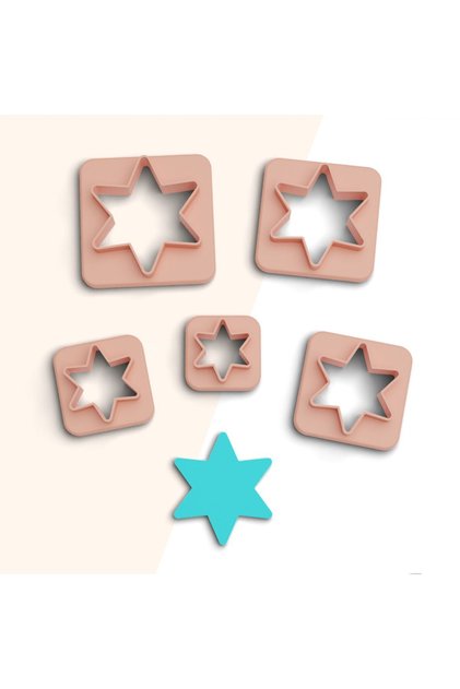 Christmas Star Polymer Clay Cutting Mold, Earring Molds, Ornament Mold, 5 Sizes, Ceramic Mold, No:539