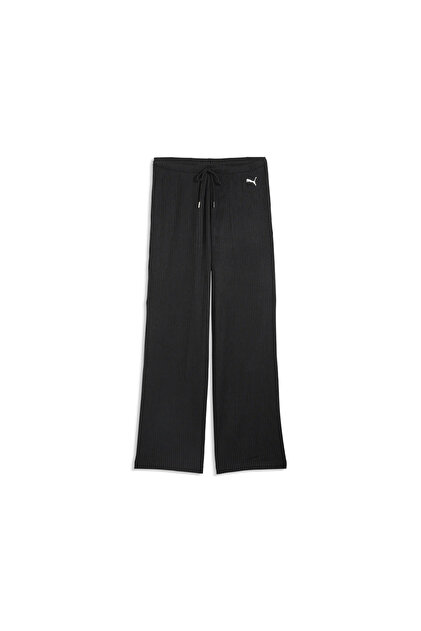 ESS Ribbed Pants Siyah Kadın Eşofman Altı