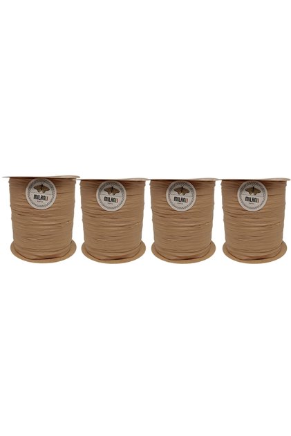 Soft Textured Raffia Yarn 36 No Dark Caramel 4 Pieces 400 Gr 1000 Mt Washable Water Resistant Knitting Yarn