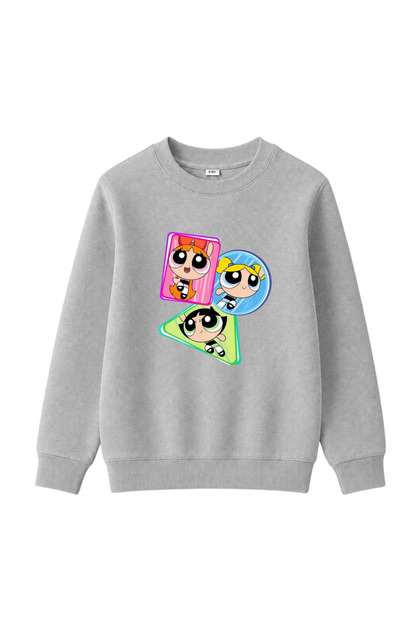 Hoodless Powerpuff Girls Printed Sweatshirt for Girls