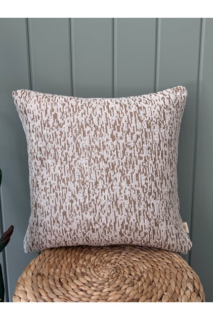 Bohemian Bronze Ecru Throw Pillow Cover