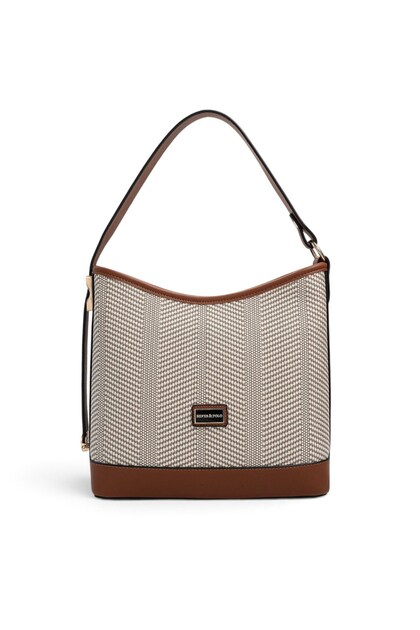 Beige - Tan Straw Women's Shoulder Bag Sp1286