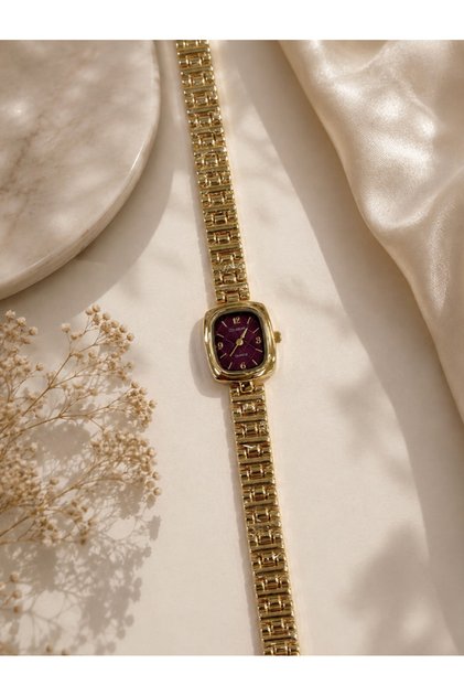 Kadın Gold Kol Saati Minimal Kadın Saat Hediyelik Kol Saati Sevgiliye Hediye