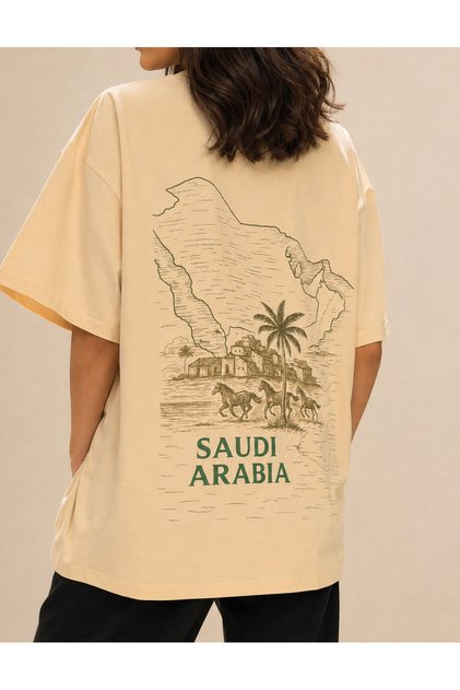 Oversize T-Shirt Saudi Arabia Cream Color