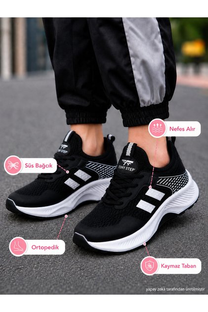 RİO 2 Unisex Çocuk ortopedik cırt cırtlı Bağcıklı Poli Taban Spor Ayakkabı