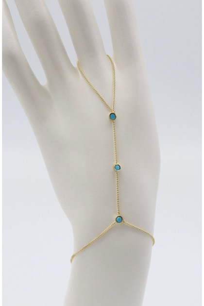 Vip Gold Blue Stone Detailed Anti-Tarnish Steel Stylish Shahmeran