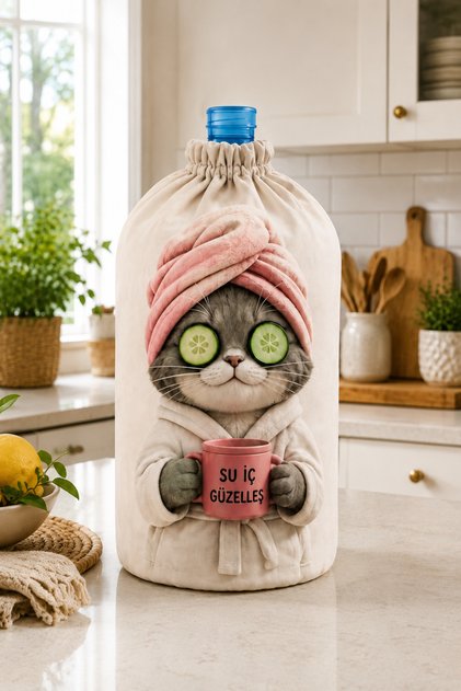 Esprili Su Inner Beauty Cat Printed Patterned Bottle Cover (19 Lt)