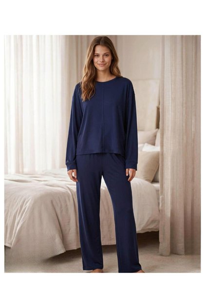 Kadın Oysho Bisiklet Yaka Uzun Kol Baharlık Pijama Takımı 20103LC - 1 Adet