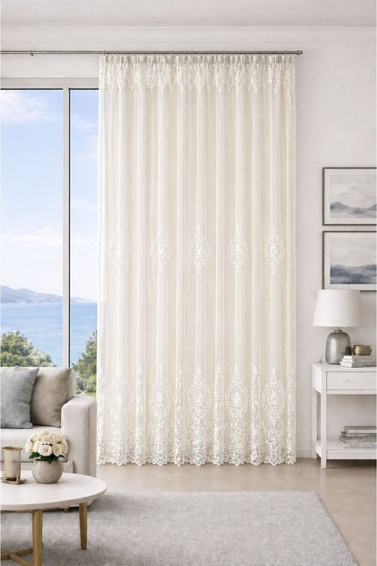 Patara 17429 Brode Special Size Tulle Curtain 160X250 1X3 Pleat