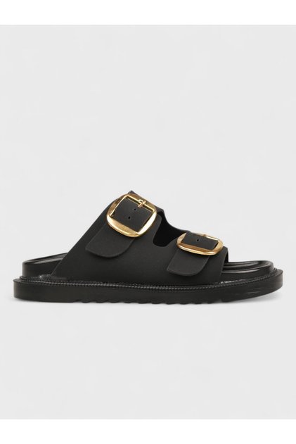 Women's Summer Flat Slippers - 230 3169 - Black Nubuck