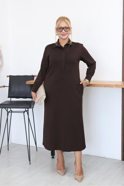 Plus Size Button Detailed Modal Fabric Suit