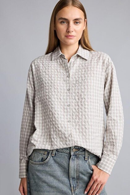 Regular Fit Classic Collar Checkered Flannel Long Sleeve Shirt F9082Ax26Au