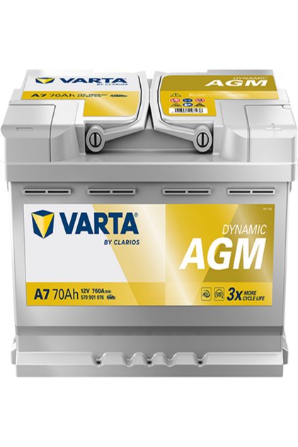 A7 AGM 70Ah 760A Start Stop Akü 12V – Yeni Seri - Üretim Tarihi: 2026 Yılının 2. Çeyreği