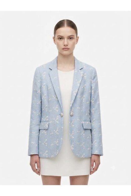 Mother daughter 100% cotton floral embroidered blazer jacket