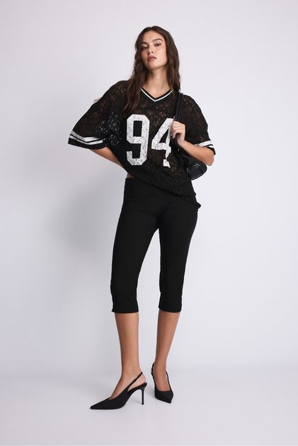 Number lace T-shirt