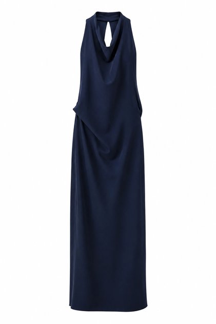 Lacivert Sırt Detay Bodycon Elbise