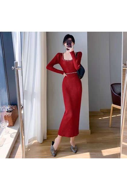 Women's Bodycon Long sleeve Midi Dress