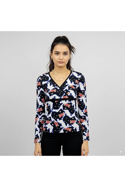 Women's V-Neck Long Sleeve T-Shirt